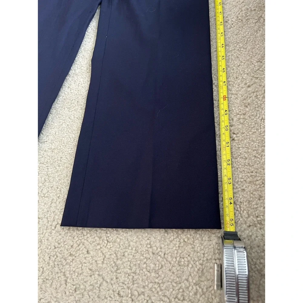 Tory Burch Avalon Jumpsuit Navy Blue Wool Blend Lace Overlay Size 6